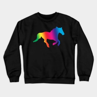 Rainbow galloping horse Crewneck Sweatshirt